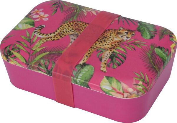 Excellent Houseware Svačinový box s gumičkou, Leopard