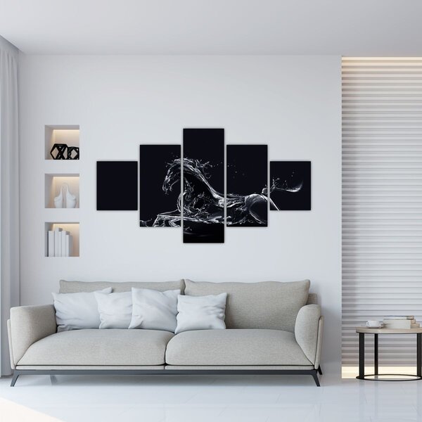 Obraz - Kůň a voda (125x70 cm)