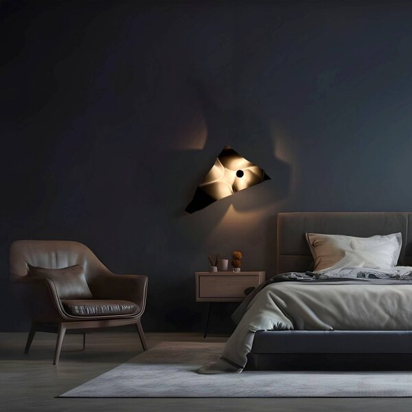 Knikerboker LED nástěnné světlo Zona d'ombra, hnědá, 79 cm, stmívatelný, Hnědá / rez, Obývací pokoj / jídelna, kov, Design