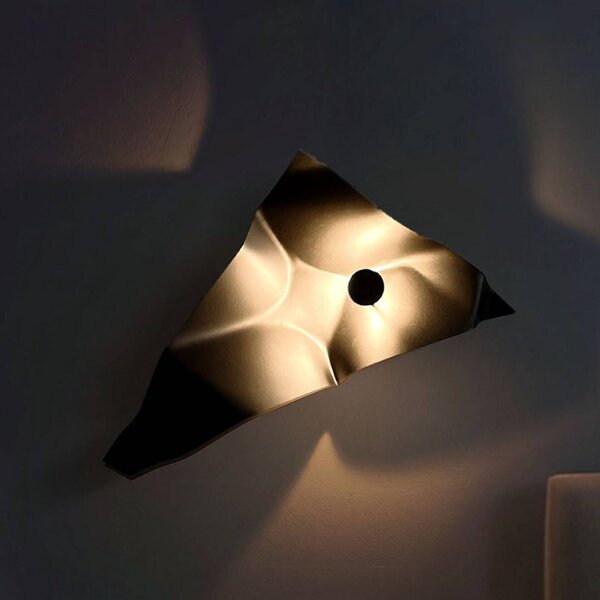 Knikerboker LED nástěnné světlo Zona d'ombra, hnědá, 79 cm, stmívatelný, Hnědá / rez, Obývací pokoj / jídelna, kov, Design
