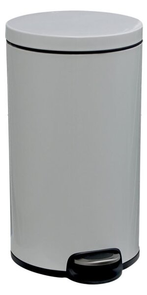 Merida Odpadkový koš s pedálem SILENT, kovový, bílý, 30 l
