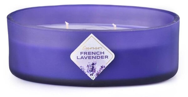 Emocio vonná svíčka ve skle French Lavender ovál 2 knoty 144x102x50mm