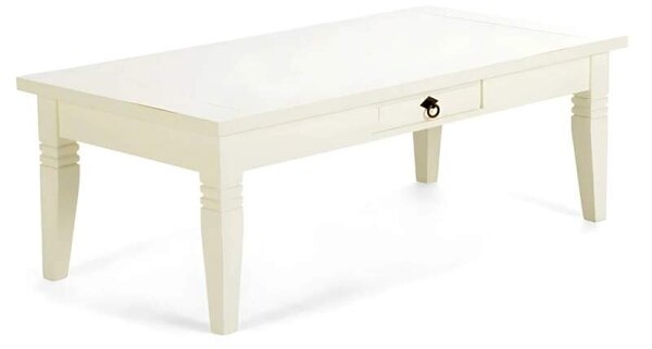 Konferenční stolek Jodpur 130x65 bílý (Rustikální elegance pro váš obývací pokoj)