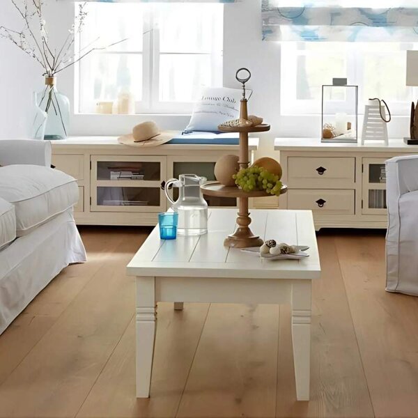 Konferenční stolek Jodpur 130x65 bílý (Rustikální elegance pro váš obývací pokoj)