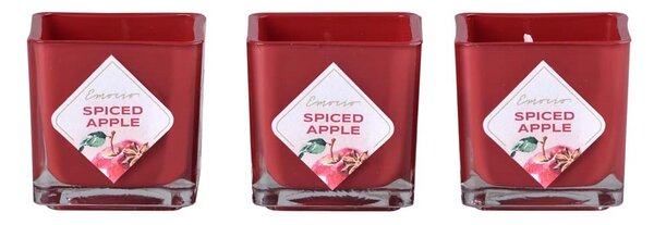 Emocio Sklo barevné 51x51x52 mm 3 ks Spiced Apple vonná svíčka