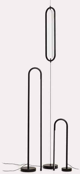 Kave Home Černá kovová stojací LED lampa Bow 120 cm