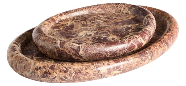 Kave Home Hnědý mramorový tác Lenorel 30 x 23 cm