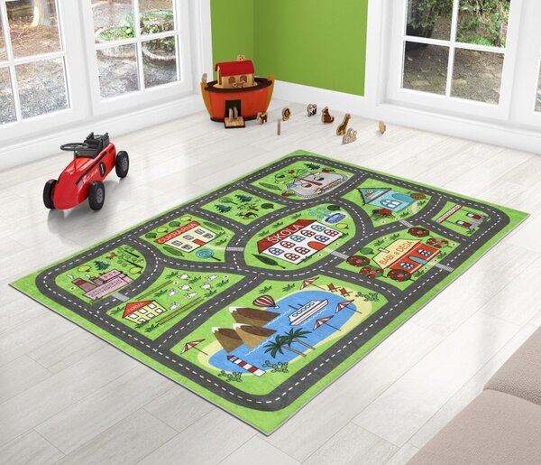 BELLATEX Kobereček dětský Zelená,Šedá šířka 100 cm, délka 150 cm