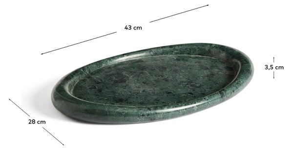 Kave Home Zelený mramorový tác Lenorel 43 x 28 cm