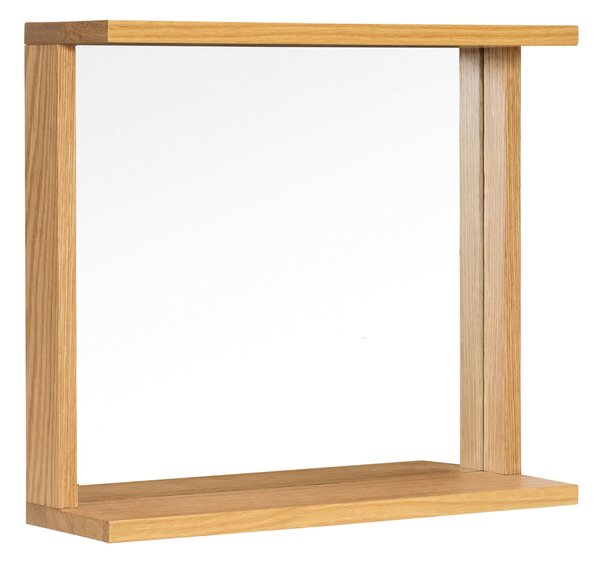 Zrcadlo v dubovém rámu Base Natural 50 × 35 cm