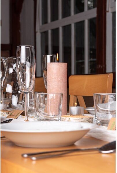 Bolsius Rustic Shine Válec 68x190mm Misty Pink, růžová svíčka