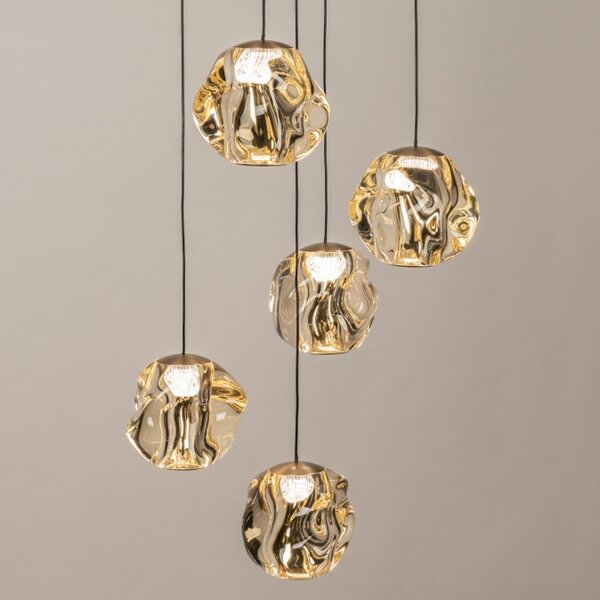 Závěsné LED svítidlo Benelux Organic Crystal Gold 5 (LMD)