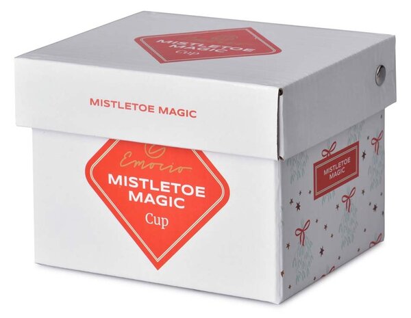 Hrnek keramický 380ml MISTLETOE MAGIC v dárkové krabičce, bílá