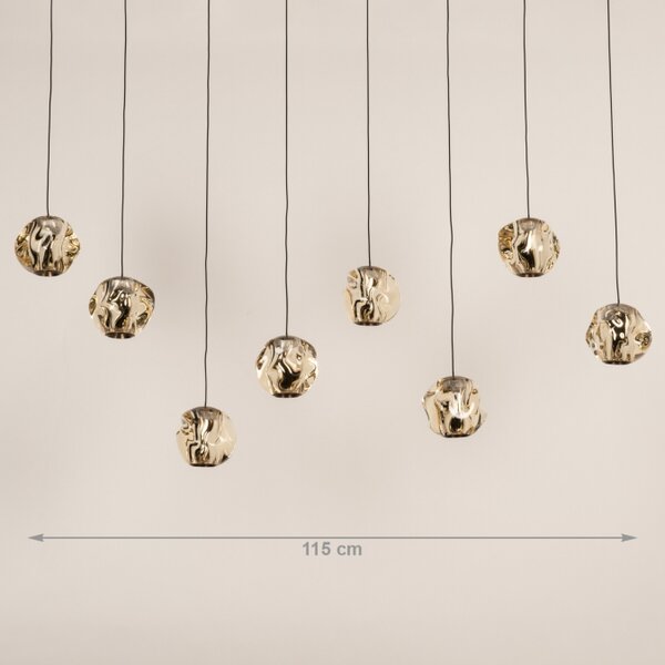 Závěsné LED svítidlo Benelux Organic Crystal Gold 8 Lineo (LMD)