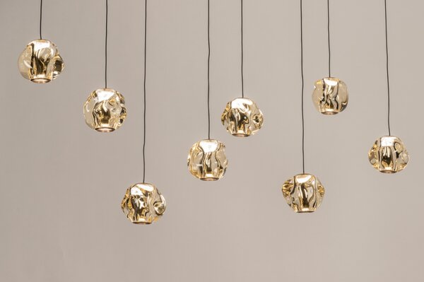 Závěsné LED svítidlo Benelux Organic Crystal Gold 8 Lineo (LMD)