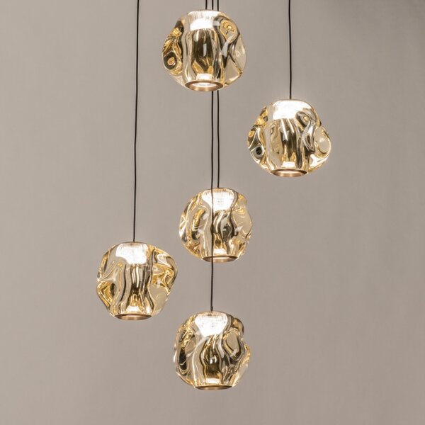 Závěsné LED svítidlo Benelux Organic Crystal Gold 5 (LMD)