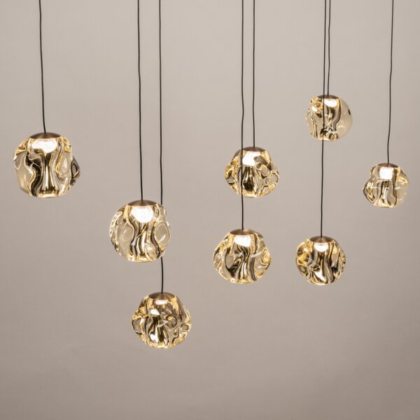 Závěsné LED svítidlo Benelux Organic Crystal Gold 8 Lineo (LMD)