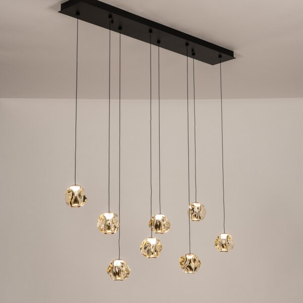 Závěsné LED svítidlo Benelux Organic Crystal Gold 8 Lineo (LMD)
