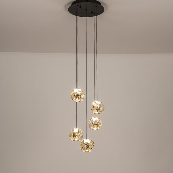 Závěsné LED svítidlo Benelux Organic Crystal Gold 5 (LMD)