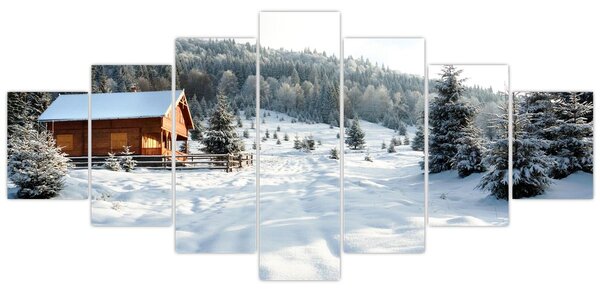 Obraz - Horská chata (210x100 cm)