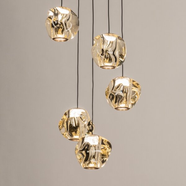 Závěsné LED svítidlo Benelux Organic Crystal Gold 5 (LMD)