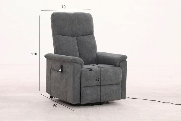 RELAXAČNÍ KŘESLO, textil, šedá Cantus - Relaxační křesla