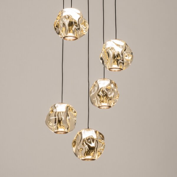 Závěsné LED svítidlo Benelux Organic Crystal Gold 5 (LMD)