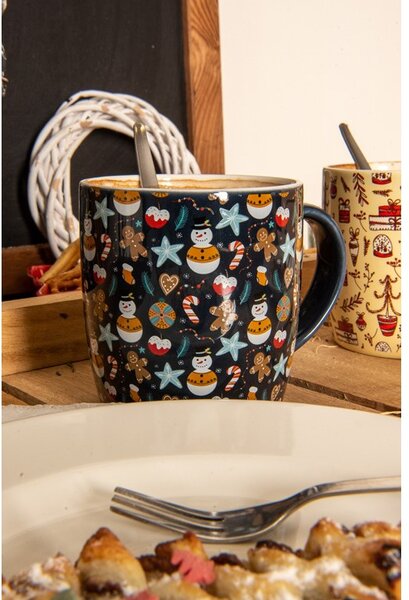 Hrnek keramika 380ml CHRISTMAS TRIFLES v krabičce, barevný