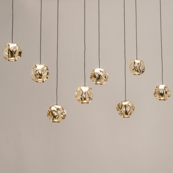 Závěsné LED svítidlo Benelux Organic Crystal Gold 8 Lineo (LMD)