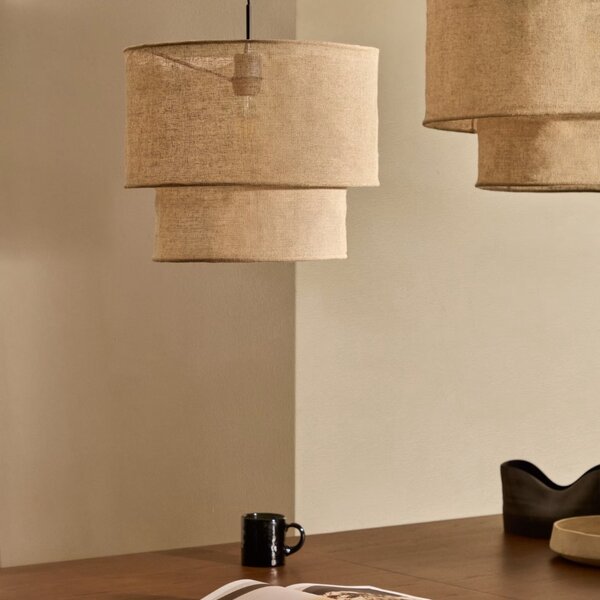 Béžové lněné stínidlo Kave Home Mariela 40 cm