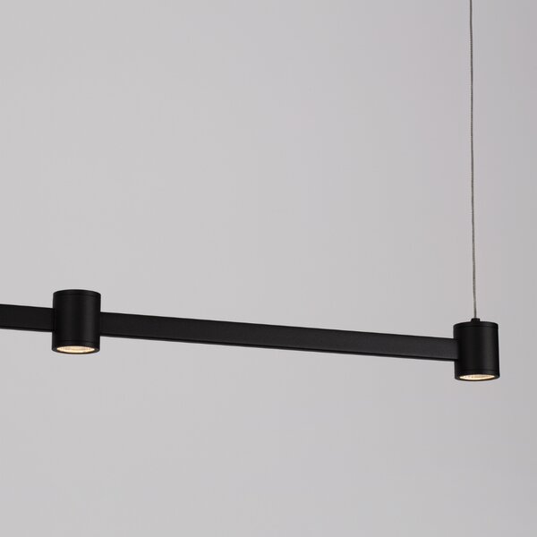 Nova Luce Černé kovové závěsné LED světlo Puize 118 cm