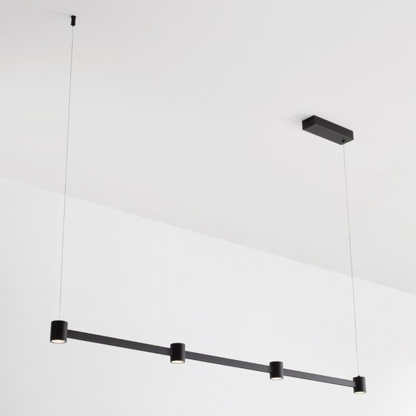 Nova Luce Černé kovové závěsné LED světlo Puize 118 cm