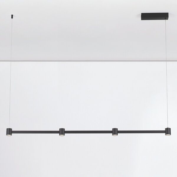Nova Luce Černé kovové závěsné LED světlo Puize 118 cm