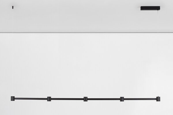 Nova Luce Černé kovové závěsné LED světlo Puize 156 cm