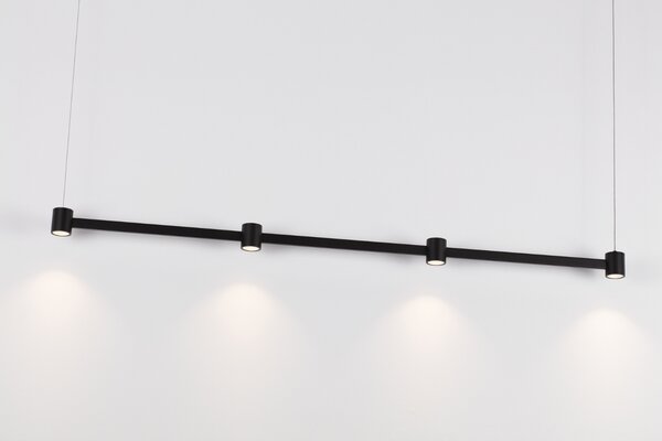 Nova Luce Černé kovové závěsné LED světlo Puize 118 cm
