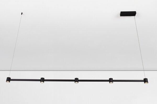 Nova Luce Černé kovové závěsné LED světlo Puize 156 cm
