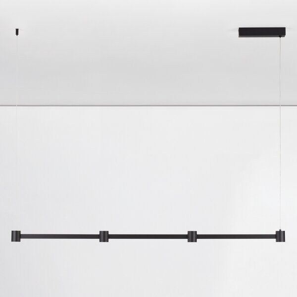 Nova Luce Černé kovové závěsné LED světlo Puize 118 cm