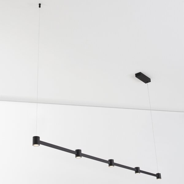 Nova Luce Černé kovové závěsné LED světlo Puize 156 cm