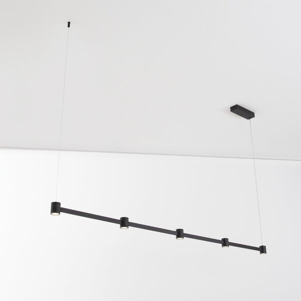 Nova Luce Černé kovové závěsné LED světlo Puize 156 cm