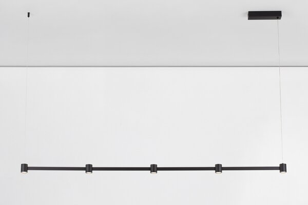 Nova Luce Černé kovové závěsné LED světlo Puize 156 cm