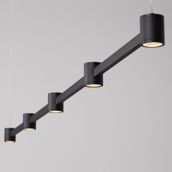 Nova Luce Černé kovové závěsné LED světlo Puize 156 cm