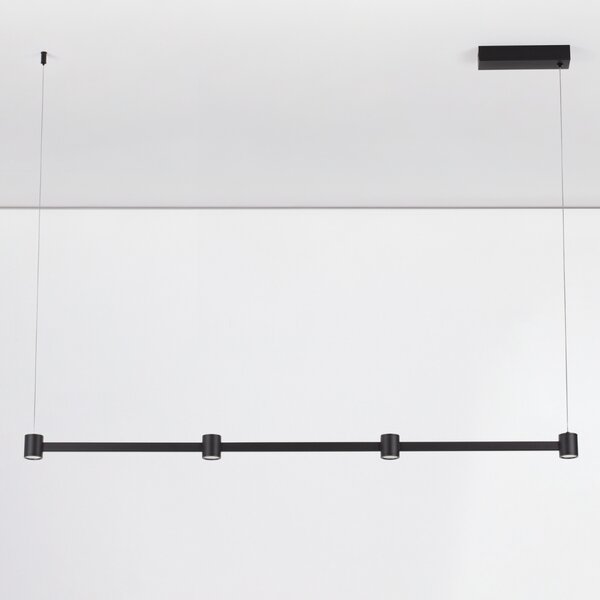 Nova Luce Černé kovové závěsné LED světlo Puize 118 cm