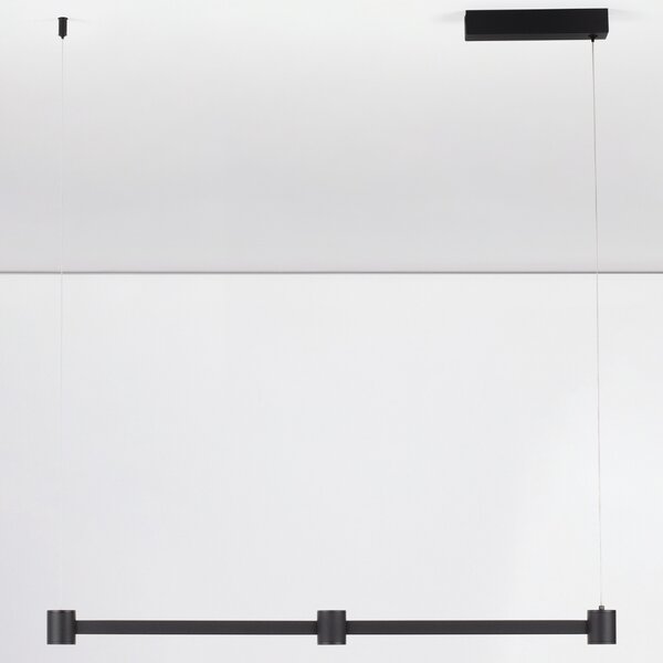 Nova Luce Černé kovové závěsné LED světlo Puize 80 cm