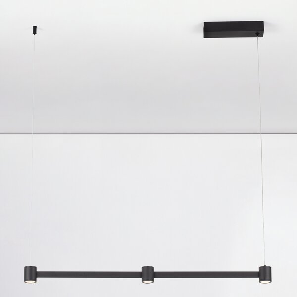 Nova Luce Černé kovové závěsné LED světlo Puize 80 cm