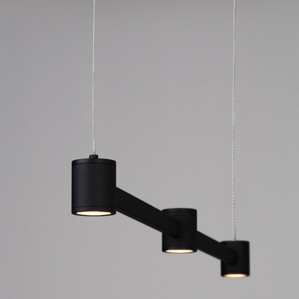 Nova Luce Černé kovové závěsné LED světlo Puize 80 cm