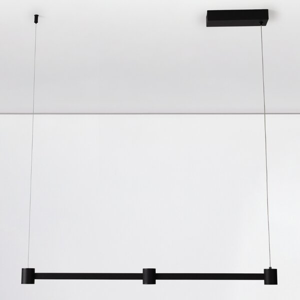 Nova Luce Černé kovové závěsné LED světlo Puize 80 cm
