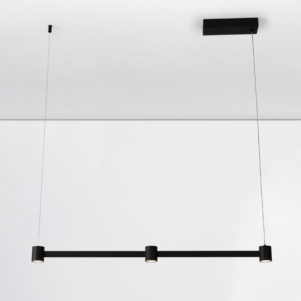 Nova Luce Černé kovové závěsné LED světlo Puize 80 cm