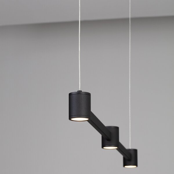 Nova Luce Černé kovové závěsné LED světlo Puize 80 cm