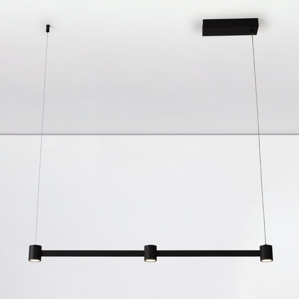 Nova Luce Černé kovové závěsné LED světlo Puize 80 cm