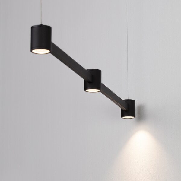 Nova Luce Černé kovové závěsné LED světlo Puize 80 cm